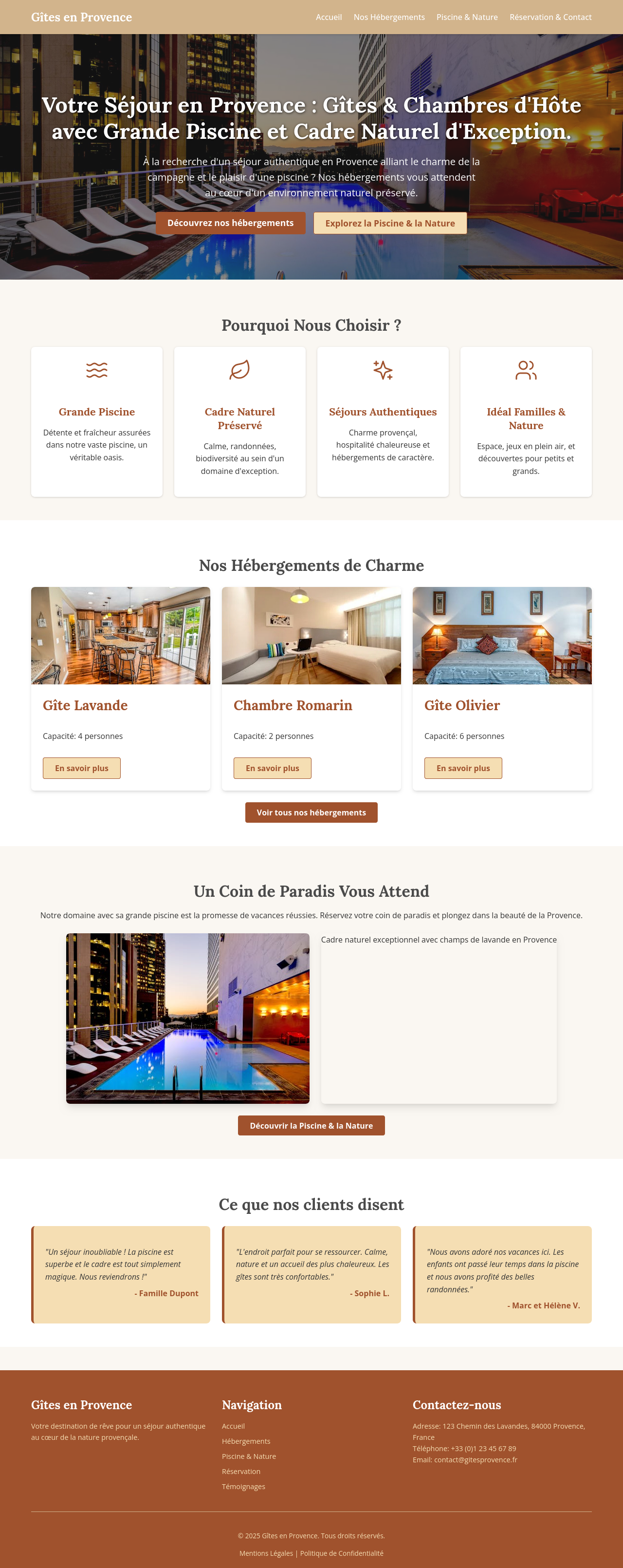 Aperçu Site Gîte Provence